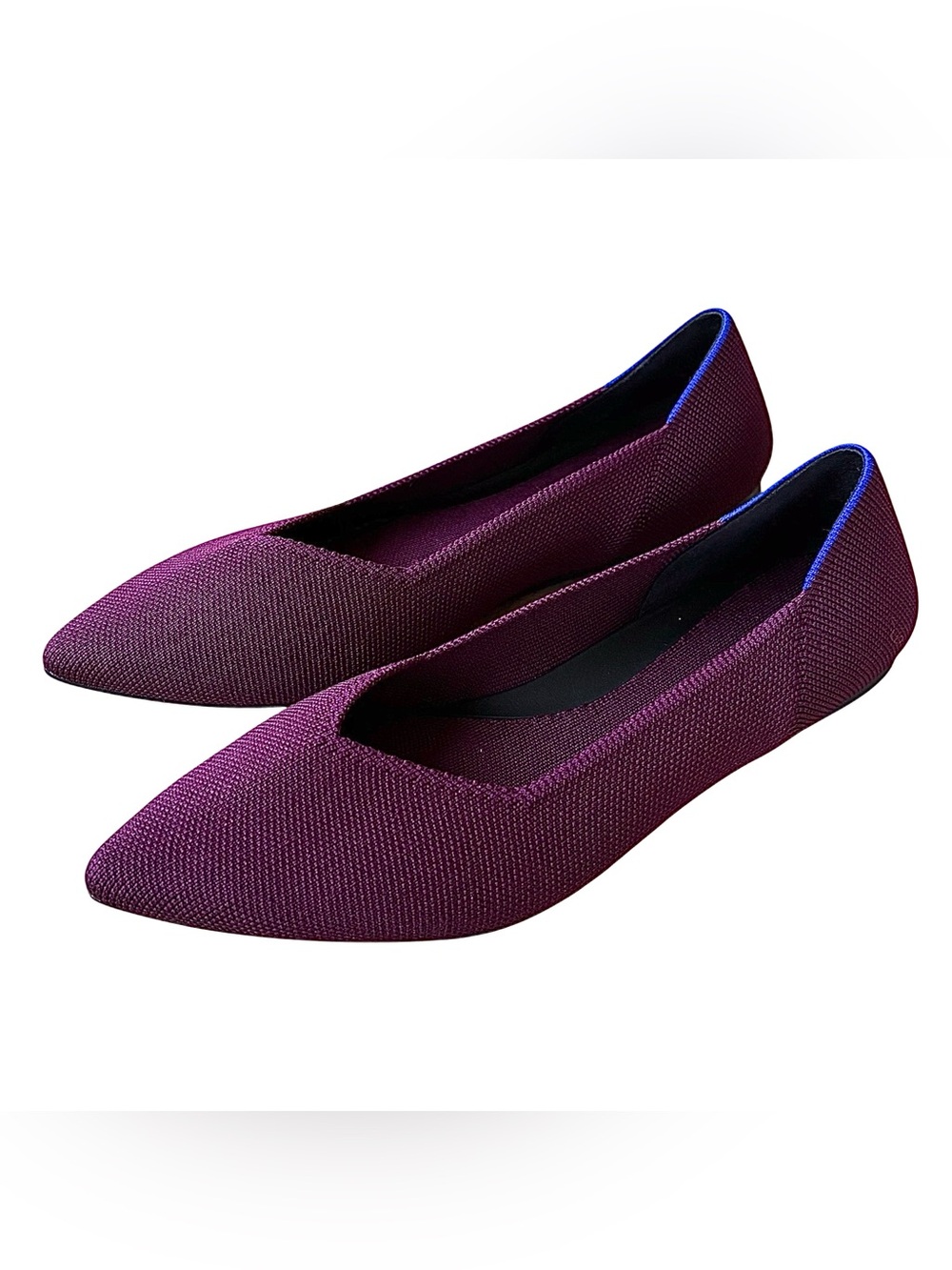 ROTHY’s “The Point II” Maroon & Gold Woven Flats - Picture 2 of 14